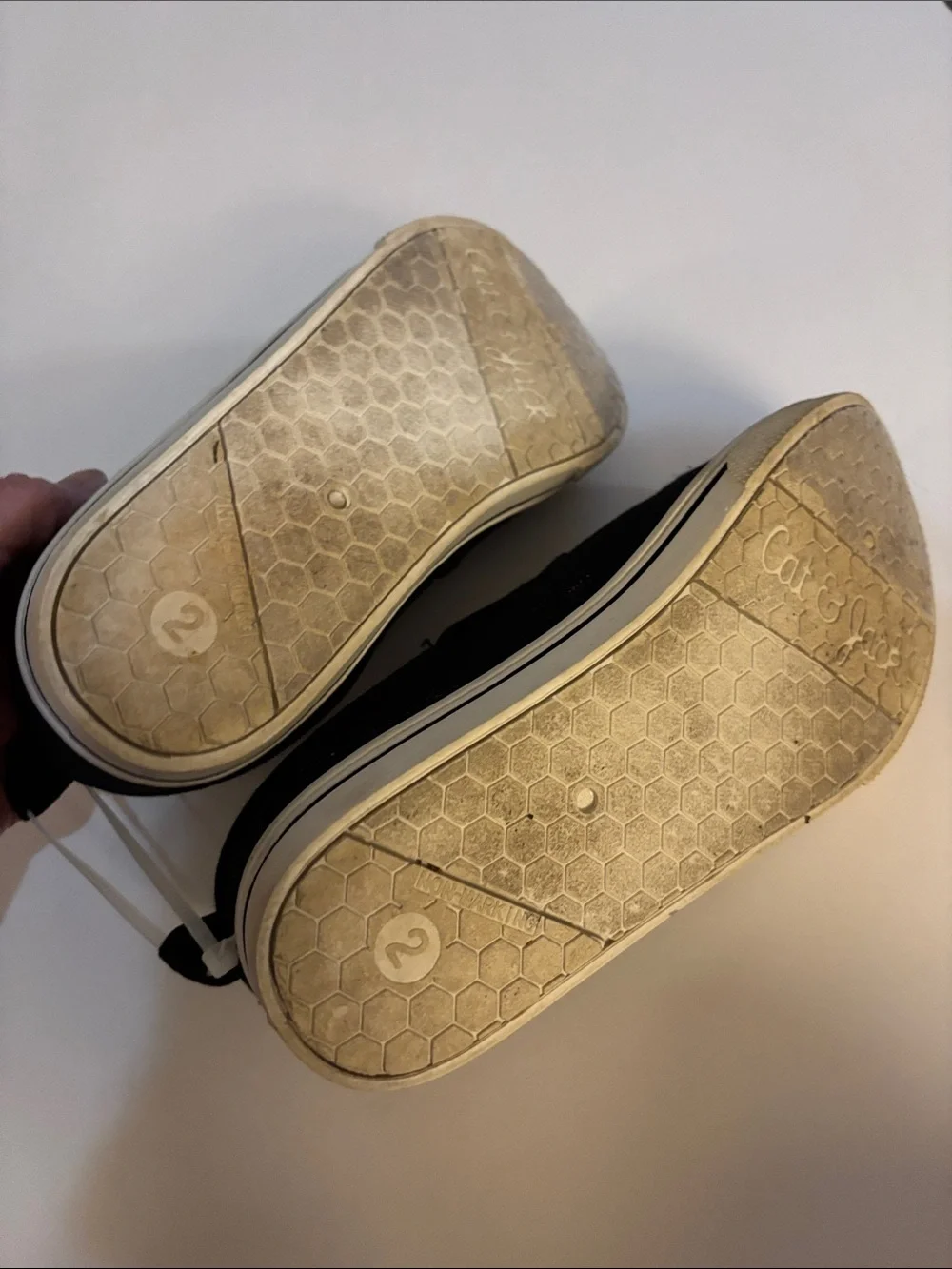 Cat & Jack Black Canvas Slip-On Sneakers with White Soles